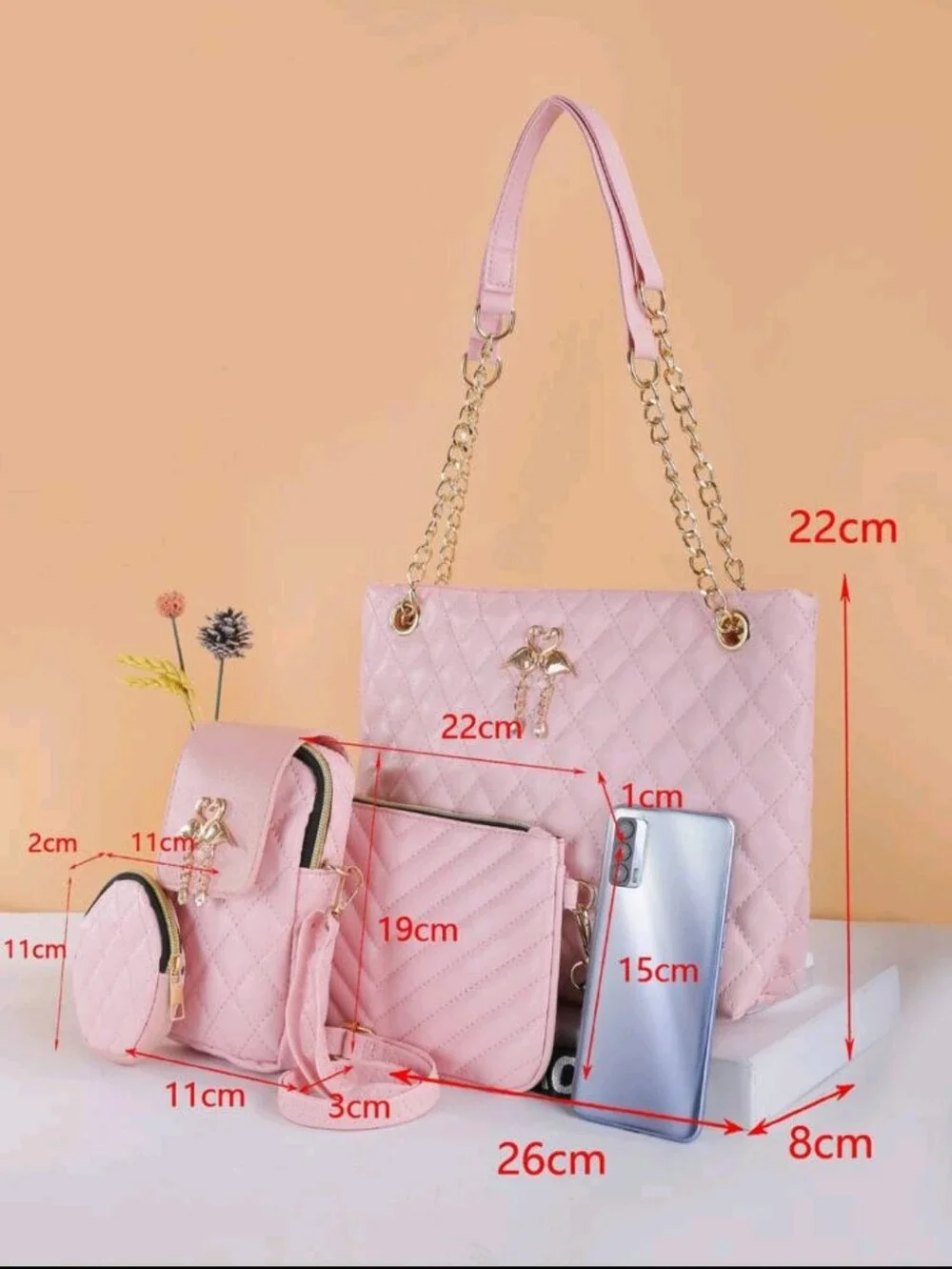 FIRM PRICE  Women's 4-piece Combo bag set- Fashion Essential Shouder Tote,